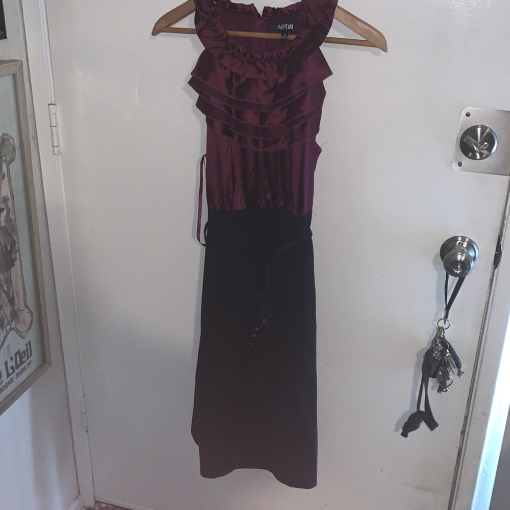 Apt. 9 Sleeveless Ruffle Top Color Block Dress 10 - image 1